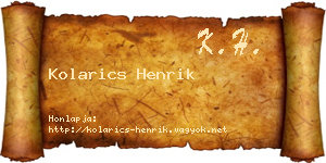 Kolarics Henrik névjegykártya